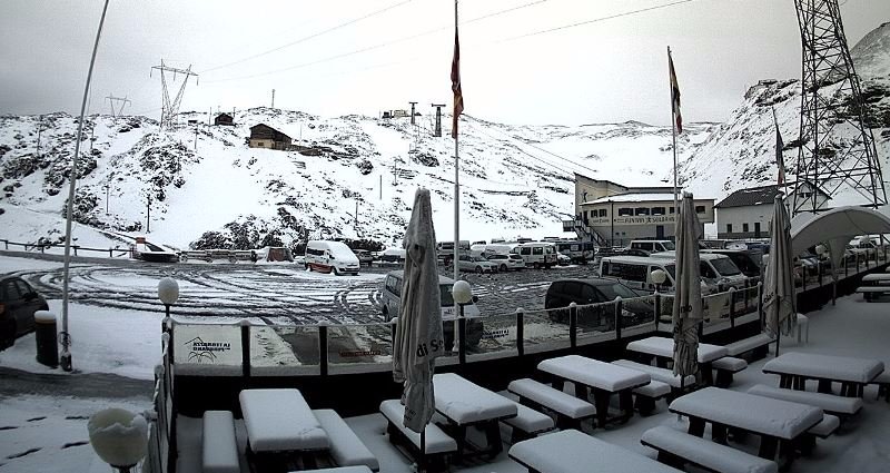 Fresh snow at Passo Stelvio, one of a handful of ski areas open in the Alps in July - 14 July 2016