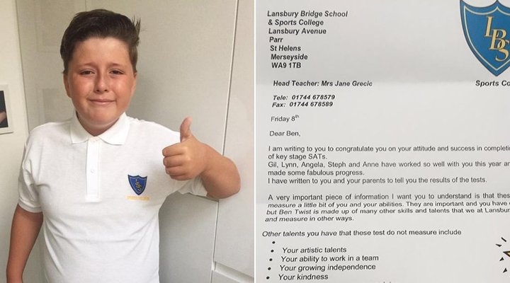 boy and letter