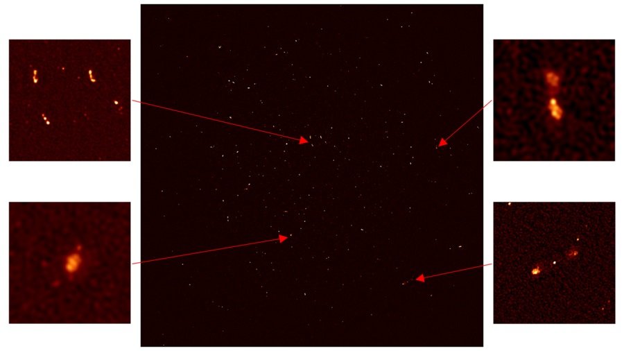 Click to enlarge MeerKAT First Light image of galaxies