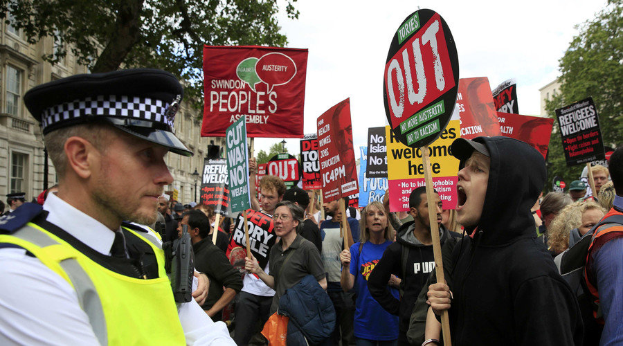 Click to enlarge People's Assembly protest march in central London