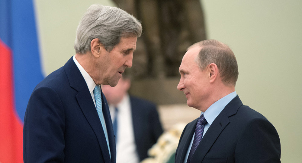 John Kerry and Vladimir Putin