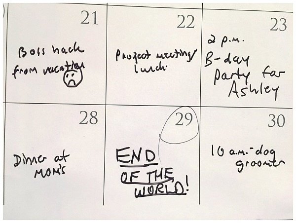 Apocalypse calendar