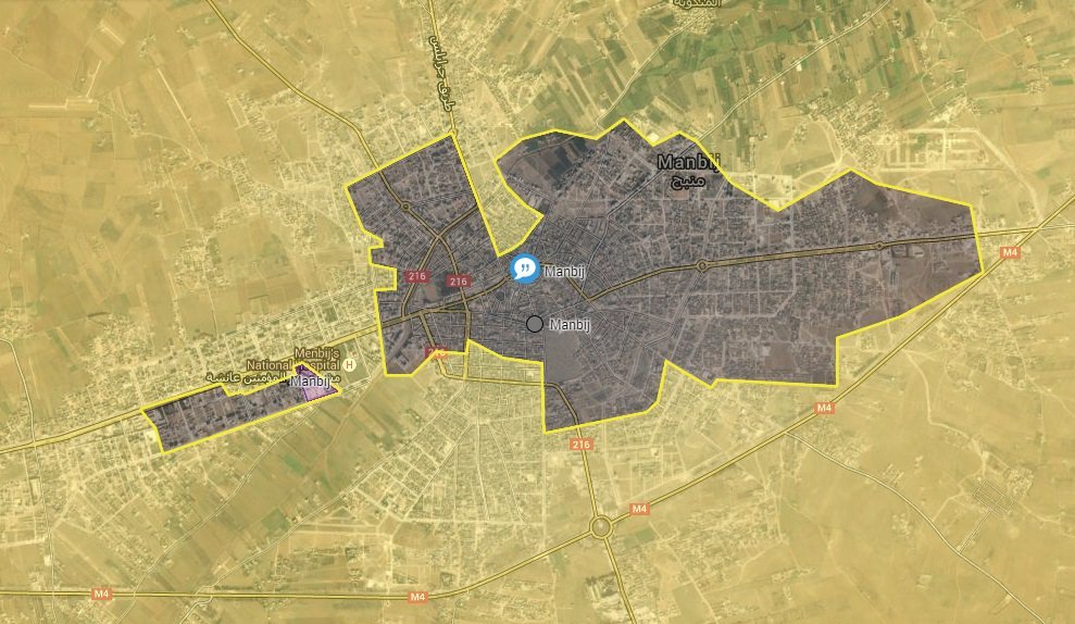 Click to enlarge Map Manbij YPG Syria Syrian Democratic Forces