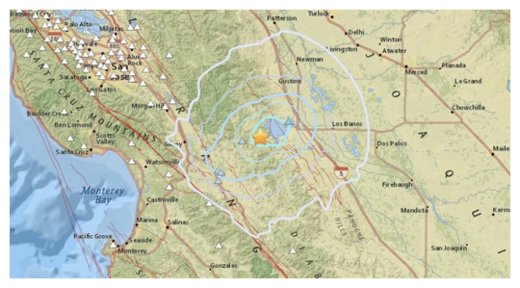 Click to enlarge USGS Earthquake map
