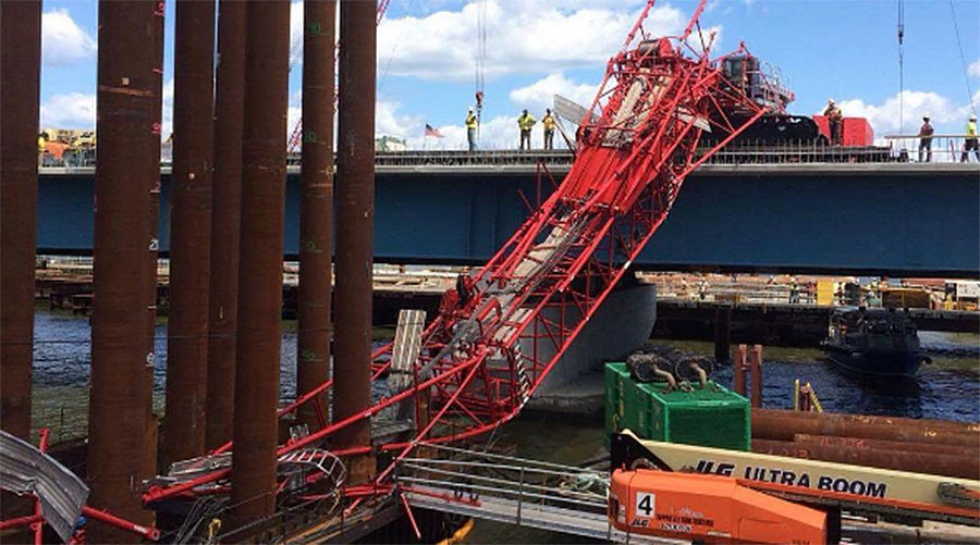 crane on tappan zee bridge