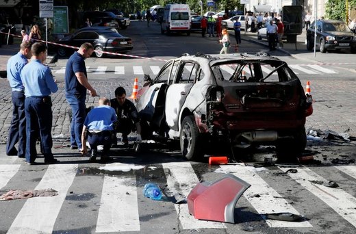 Click to enlarge Pavel Sheremet car wreckage