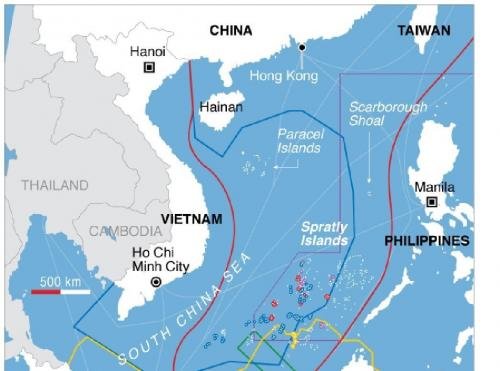 Click to enlarge Map of South China Sea