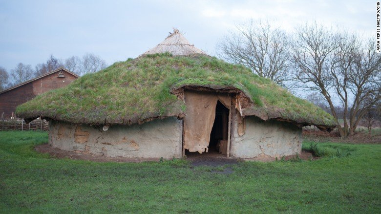 Scientists are excavating the best-preserved Bronze Age village ever found in the UK, located in the marshlands of eastern Britain, at a site dubbed Must Farm. Pictured is a replica of a Bronze Age house that shares similarities with two ancient dwellings