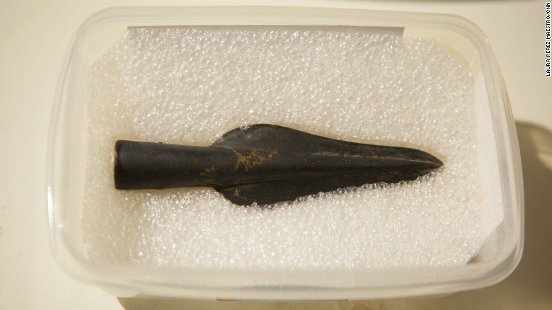 Click to enlarge The site also yielded this head of a spear.