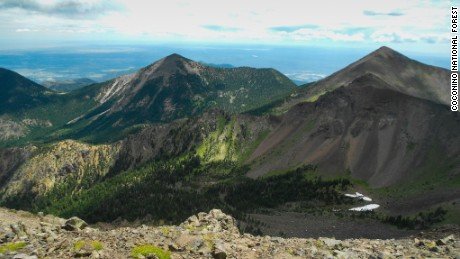 At 12,633 feet, Humphreys Peak is the highest point in the state and is a popular hike in the Flagstaff area. 