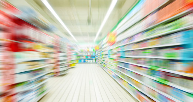 supermarket shelves