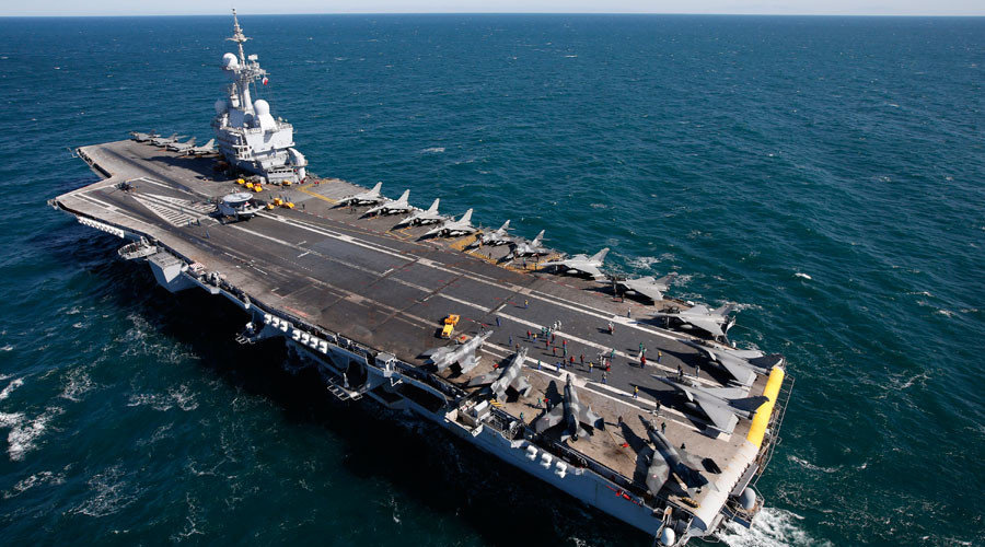 Click to enlarge France's Charles de Gaulle aircraft carrier