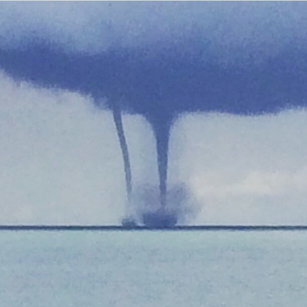 Twin water spout off Hilton Head 