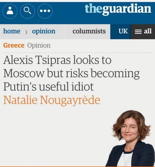 Click to enlarge Alexis Tsipiras as Putin's useful idiot