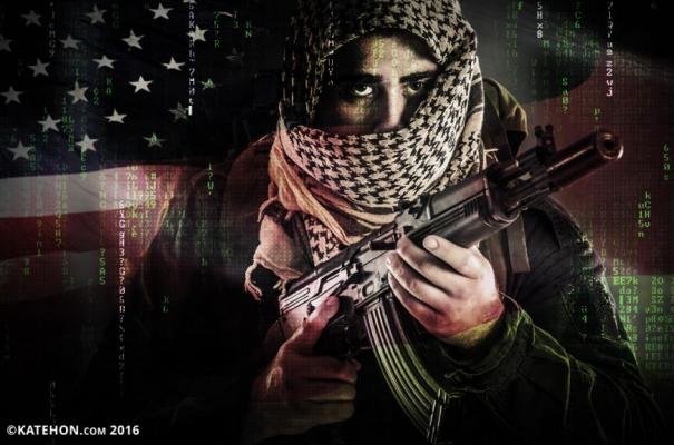 jihadi terrorist US flag