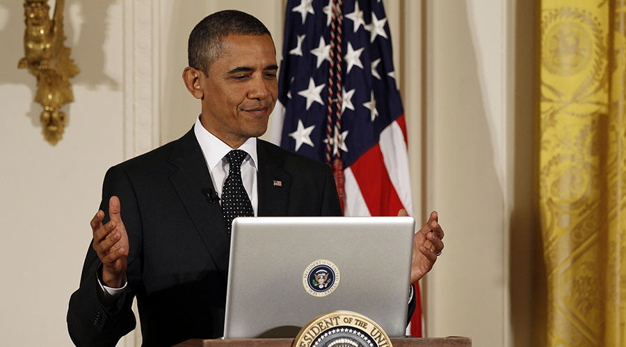 U.S. President Barack Obama with laptop