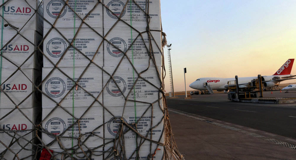 Click to enlarge USAID humanitarian supply jet