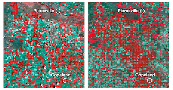 satellite image kansas farmland