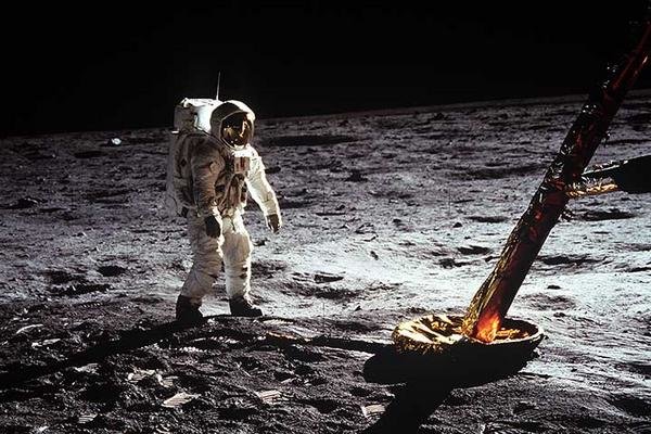 Astronaut Edwin E. Aldrin Jr. on moon