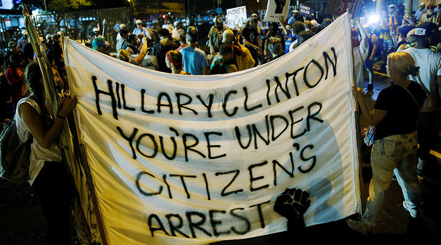 hillary protests