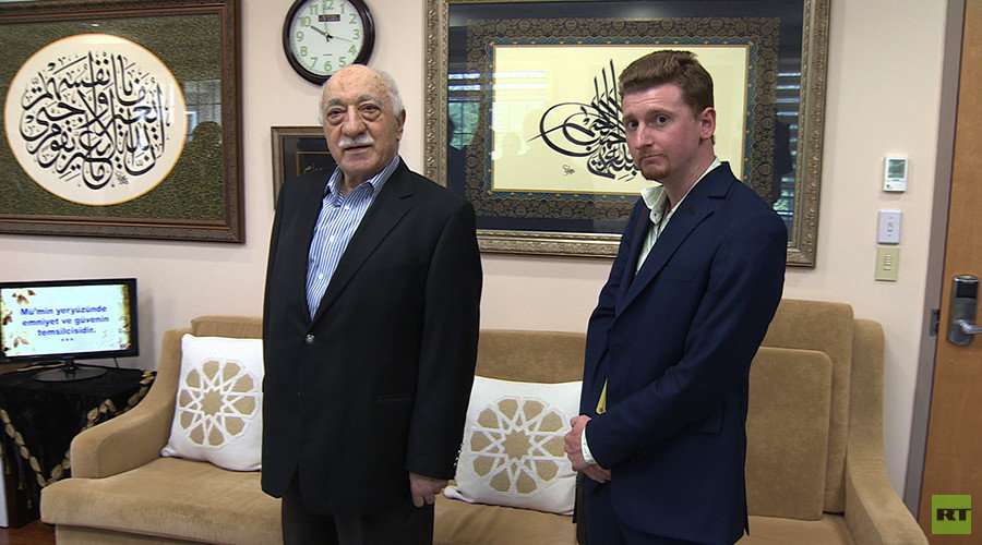 Fethullah Gulen with RT news reporter