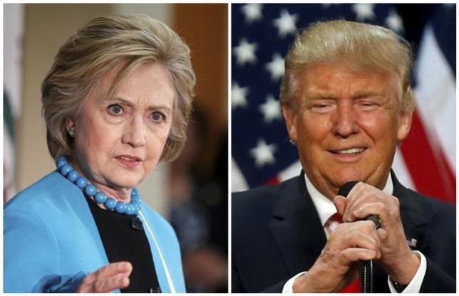 A combination photo shows U.S. Democratic presidential candidate Hillary Clinton (L) and Republican U.S. presidential candidate Donald Trump (R)