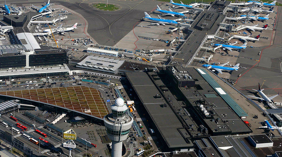 Aerial view of Schiphol airport near Amsterdam