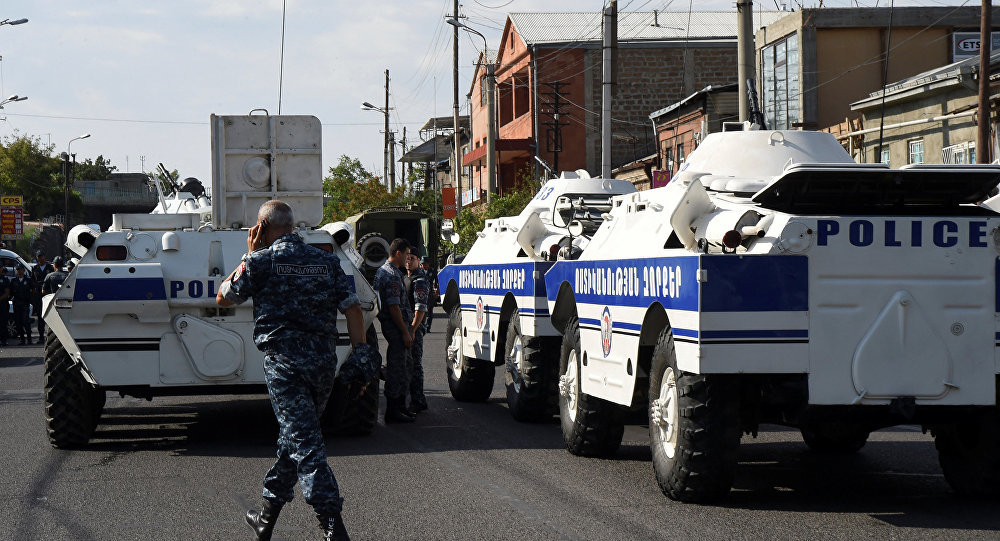 Police blockade in Yerevan