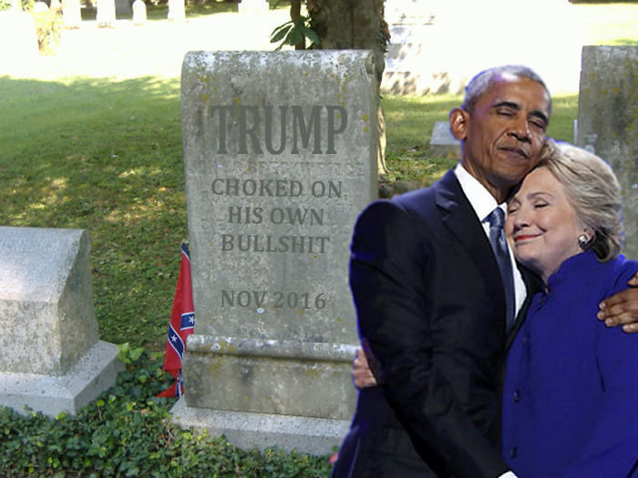 Click to enlarge ObamIllary Trump grave
