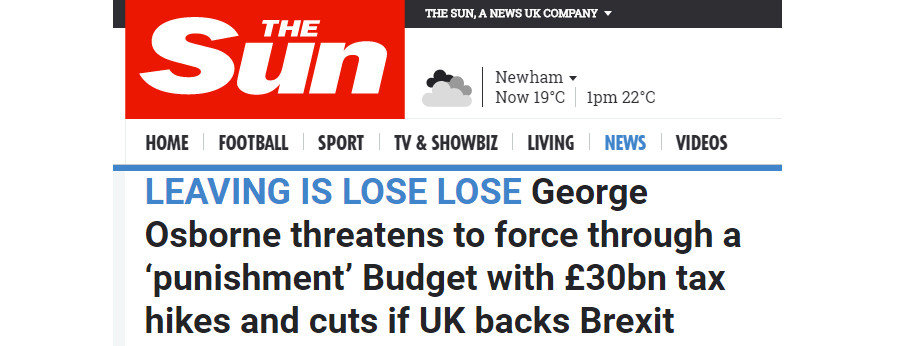 The Sun Brexit headline