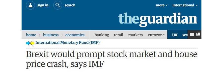 The Guardian IMF headline