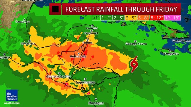 Click to enlarge Projected rainfall through Friday