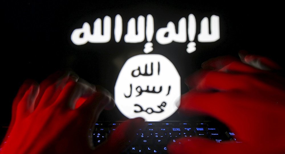 Daesh symbol on computer screen
