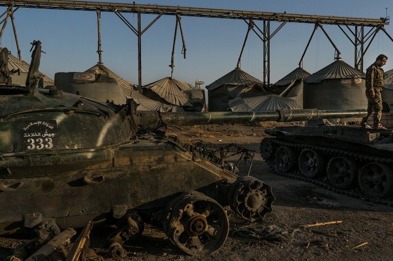 Tanks captured by Kurdish militias in Syria
