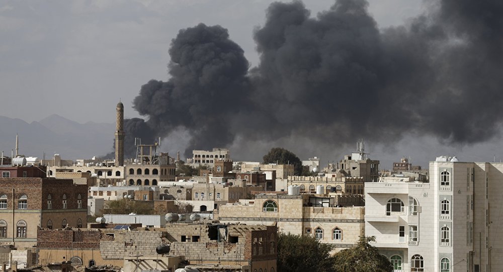 Click to enlarge Sanaa bombed by Saudi Arabia