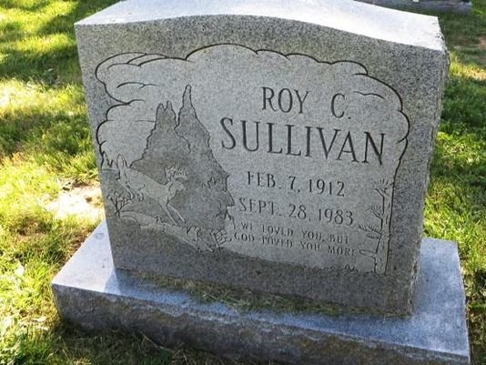 Roy Sullivan’s grave in Augusta County.