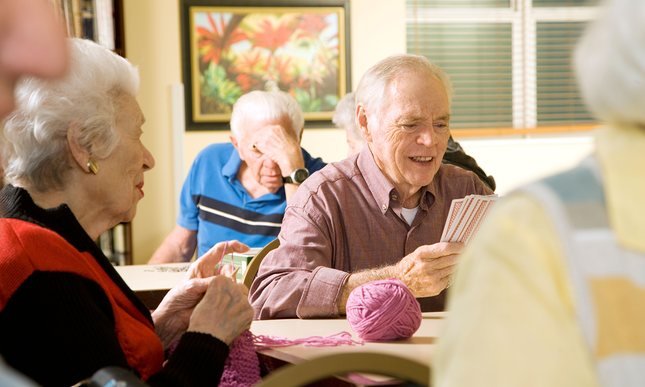 Elderly people at a retirement home