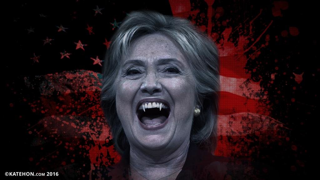 Vampire Hillary Clinton graphic