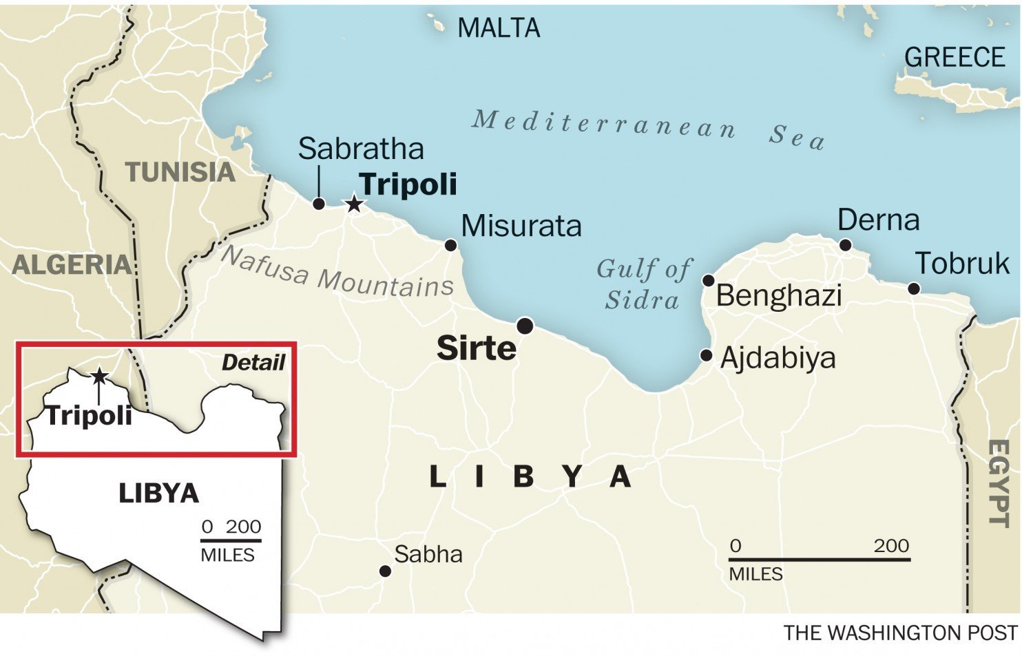 Click to enlarge Map of Libya
