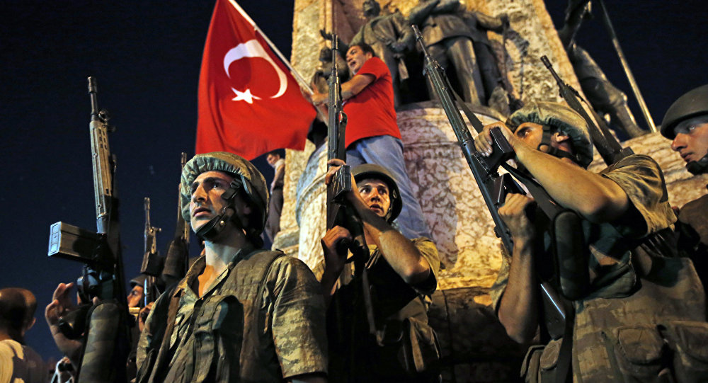 Turkey flag during coup attempt