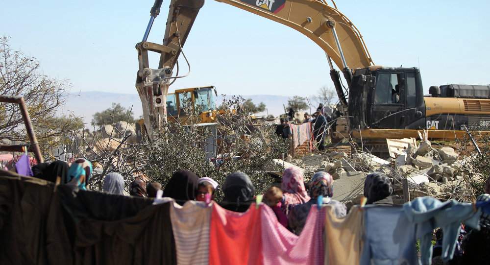 Israeli army bulldozer at work