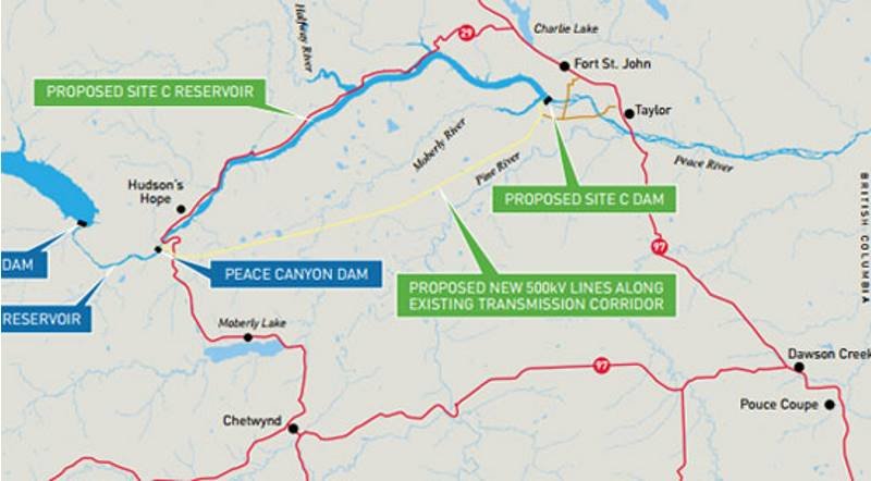 Site C dam water diversion map