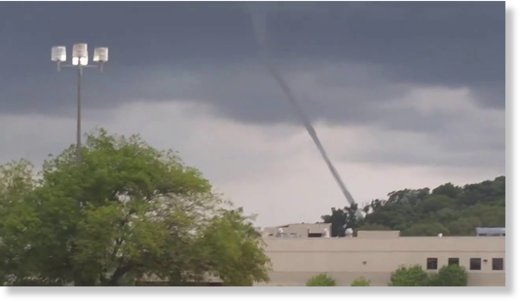 Tornado on the ground in Council Bluffs, Iowa