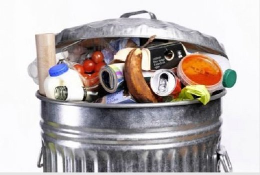 food in trash