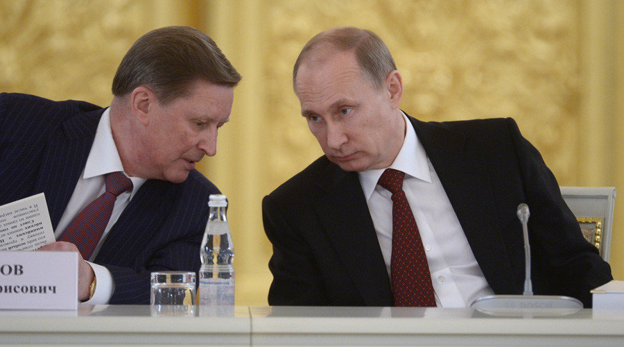 Click to enlarge Russian President Vladimir Putin (right) and Sergei Ivanov