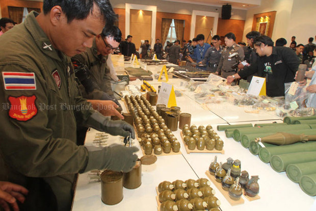 Shinawatra's forces bombs seized