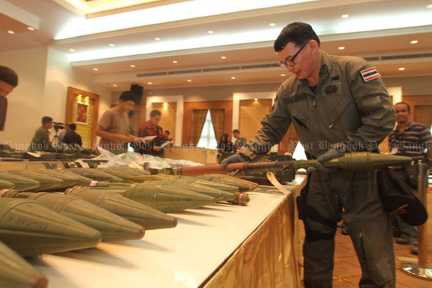 Click to enlarge Shinawatra's forces rocket launchers seized