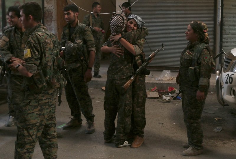 Click to enlarge Syria Democratic Forces (SDF) female fighters
