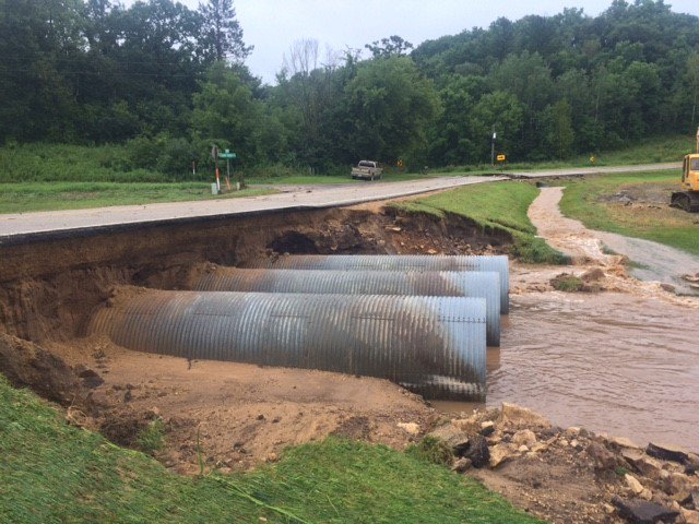 Click to enlarge Culvert washout on WIS 88 (Buffalo County)