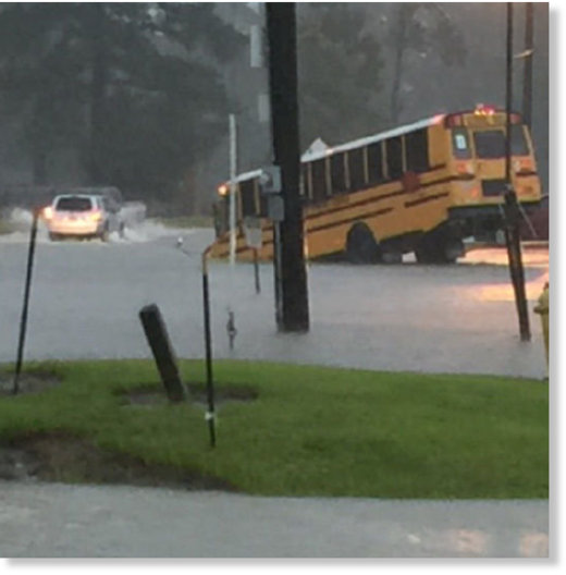 Bus in flood